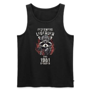 Feuerwehr Legenden sind 1981 geboren - Männer Premium Bio Tank Top - Schwarz - Vorne - Michal (187cm)