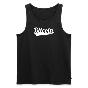 Lettrage Bitcoin - Débardeur bio Premium Homme - noir - Devant - AI Model Male 178 light (178cm)