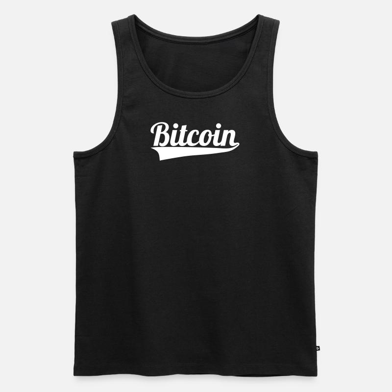 Bitcoin Schriftzug - Männer Premium Bio Tank Top - Schwarz