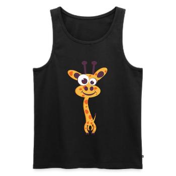 Giraffe Cartoon Jaune Sourire Unique - Débardeur bio Premium Homme - noir - Devant - AI Model Male 178 light (178cm)