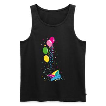 Karneval Fastnacht Narrenkappe Luftballon Fasching - Männer Premium Bio Tank Top - Schwarz - Vorne - AI Model Male 178 light (178cm)