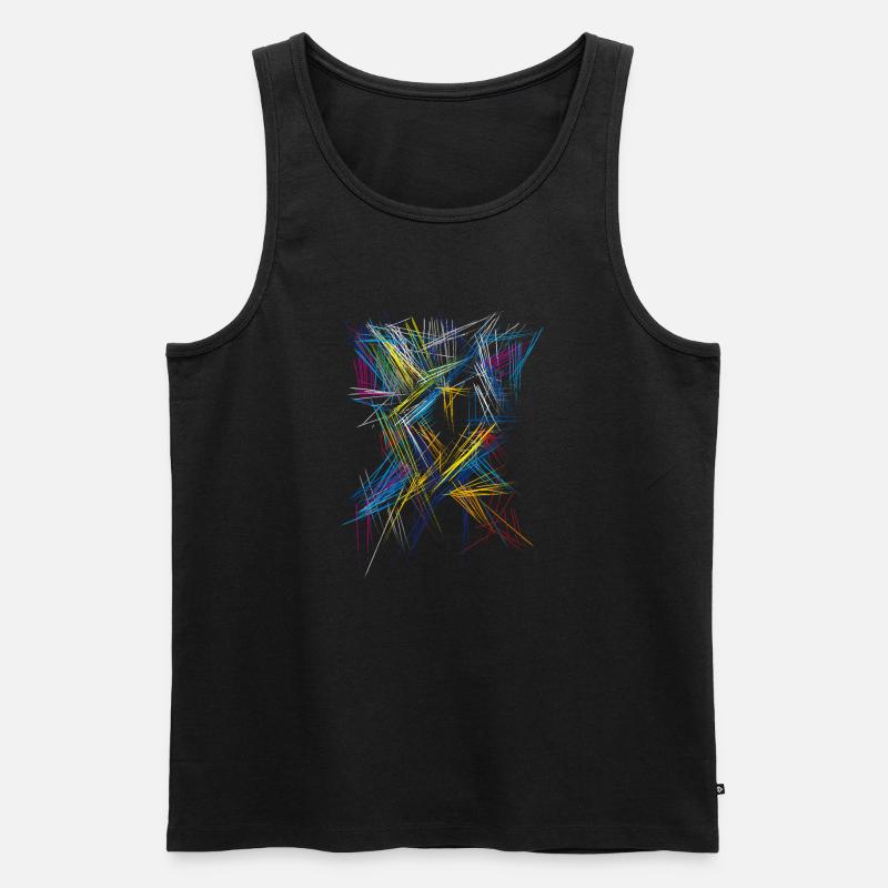 Futurismus Abstrakt - 3D Muster - Männer Premium Bio Tank Top - Schwarz