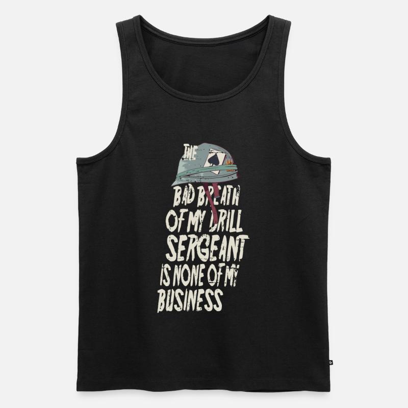 Drill Sergeant Mundgeruch - Männer Premium Bio Tank Top - Schwarz
