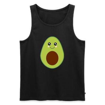 Kawaii, fruits, vegetables, vegan, avocado - Men's Premium Organic Tank Top - black - Front - Michal (187cm)