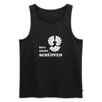 Bitte nicht Schüpfen - Männer Premium Bio Tank Top - Schwarz - Vorne - Michal (187cm)