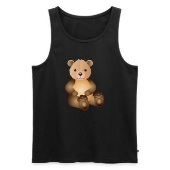 zuckersüßer goldiger Bär als tierischer Begleiter - Männer Premium Bio Tank Top - Schwarz - Vorne - AI Model Male 178 light (178cm)