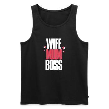 T-shirt texte de motivation féminine - Débardeur bio Premium Homme - noir - Devant - AI Model Male 178 light (178cm)