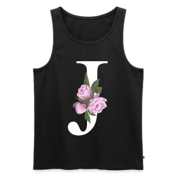 J - Männer Premium Bio Tank Top - Schwarz - Vorne - AI Model Male 178 light (178cm)