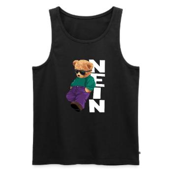 Teddy Rebel Neon Outfit NEIN - Männer Premium Bio Tank Top - Schwarz - Vorne - AI Model Male 178 light (178cm)