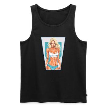 Fitness Girl - Débardeur bio Premium Homme - noir - Devant - Michal (187cm)