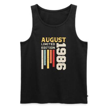 August 1986 - Birthday Gift August 1986 August - Men's Premium Organic Tank Top - black - Front - Michal (187cm)