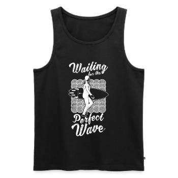 Waiting For A Perfect Wave - Männer Premium Bio Tank Top - Schwarz - Vorne - AI Model Male 178 light (178cm)