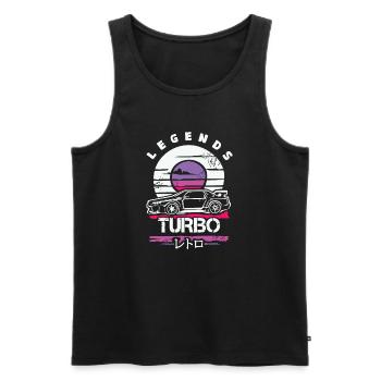 Retro JDM Turbo – Japanisches Auto Design 90s - Männer Premium Bio Tank Top - Schwarz - Vorne - Michal (187cm)