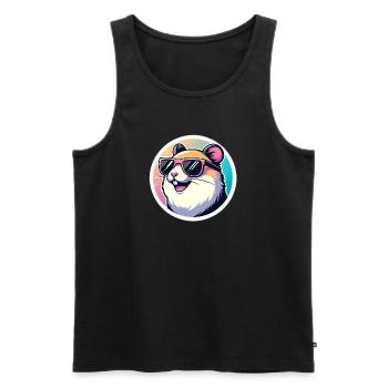 Hamster with sunglasses in pastel - Men's Premium Organic Tank Top - black - Front - AI Model Male 178 light (178cm)