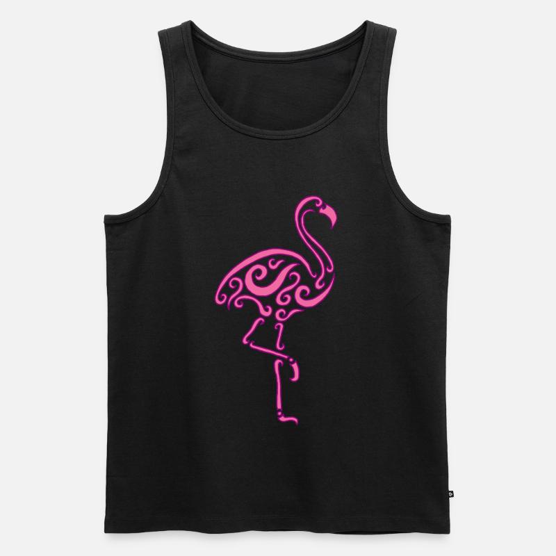 Ein rosafarbener Vogel - Männer Premium Bio Tank Top - Schwarz