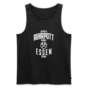 Authentique édition originale de la Ruhrpott à Essen - Débardeur bio Premium Homme - noir - Devant - Michal (187cm)