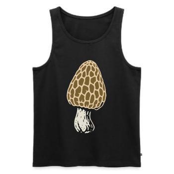 Morchel - Pilzsammler - Pilze - Spruch - Männer Premium Bio Tank Top - Schwarz - Vorne - Michal (187cm)