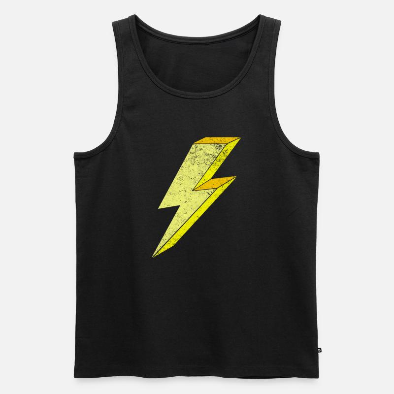 Blitzsymbol Fleckendesign auf Kleidung 3D - Männer Premium Bio Tank Top - Schwarz