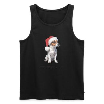 Bonnet de Noël Jack Russell Terrier - Débardeur bio Premium Homme - noir - Devant - Michal (187cm)