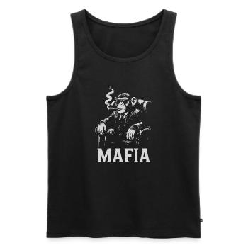 Mafia Gorilla en Fumée et Costume - Débardeur bio Premium Homme - noir - Devant - AI Model Male 178 light (178cm)