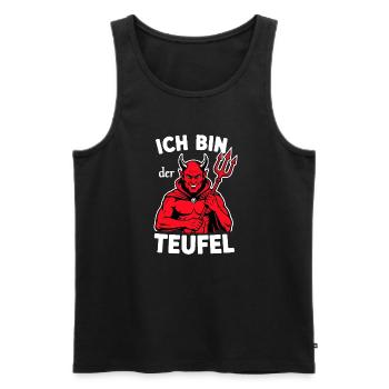 Teufel Kostüm Halloween Grusel gruselig Karneval - Männer Premium Bio Tank Top - Schwarz - Vorne - AI Model Male 178 light (178cm)