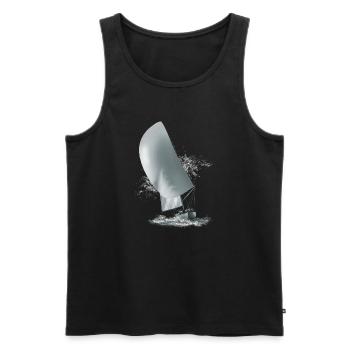 Sailboat - Men's Premium Organic Tank Top - black - Front - Michal (187cm)