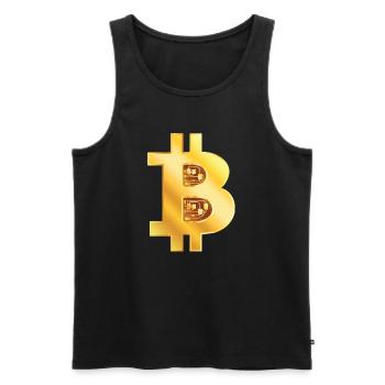 Bitcoin Gold - Männer Premium Bio Tank Top - Schwarz - Vorne - Michal (187cm)