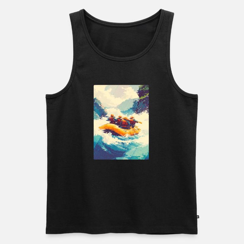 Rafting-Expedition in Wild Rapids - Männer Premium Bio Tank Top - Schwarz