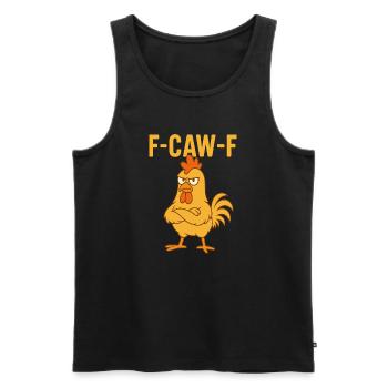F-CAW-F Funny Chicken - Men's Premium Organic Tank Top - black - Front - AI Model Male 178 light (178cm)