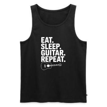 Eat. Sleep. Guitar. Repeat. - Men's Premium Organic Tank Top - black - Front - AI Model Male 178 light (178cm)