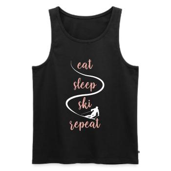 Eat Sleep Ski Repeat - Ski - Skiing Women - Men's Premium Organic Tank Top - black - Front - AI Model Male 178 light (178cm)