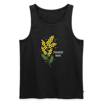 Beloved Mom Flowers - Men's Premium Organic Tank Top - black - Front - AI Model Male 178 light (178cm)