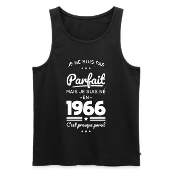 Né en 1966 – Pas parfait mais presque - Débardeur bio Premium Homme - noir - Devant - Michal (187cm)