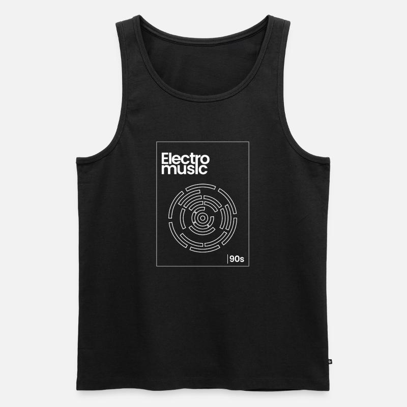 Electro Maze 90s Techno Tee - Men's Premium Organic Tank Top - black
