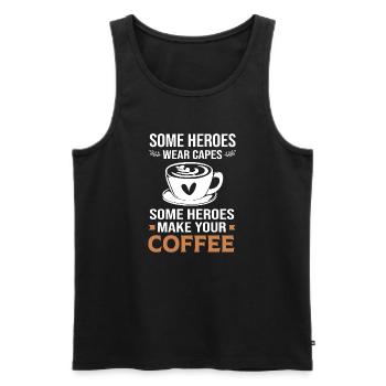 Espresso Coffee Caffeine Barista - Men's Premium Organic Tank Top - black - Front - AI Model Male 178 light (178cm)
