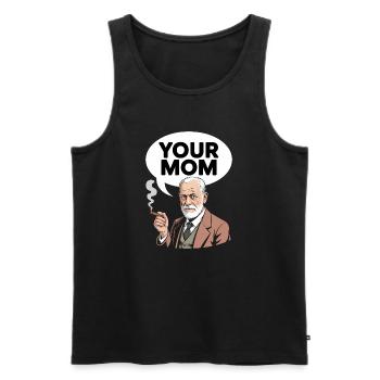 Deine Mutter – lustiges Sigmund Freud T-Shirt - Männer Premium Bio Tank Top - Schwarz - Vorne - AI Model Male 178 light (178cm)