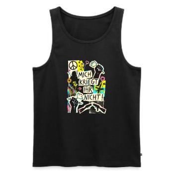 Frieden Demo Gegen Krieg - Männer Premium Bio Tank Top - Schwarz - Vorne - Michal (187cm)