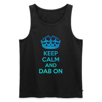 Keep Calm and Dab On – Lustiges Tanz Design - Männer Premium Bio Tank Top - Schwarz - Vorne - Michal (187cm)