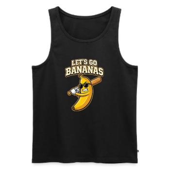 Let's Go Bananas Baseball Lustiges Sportdesign - Männer Premium Bio Tank Top - Schwarz - Vorne - AI Model Male 178 light (178cm)