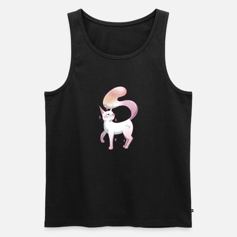 Süße Katze lesbian pride  - Männer Premium Bio Tank Top - Schwarz