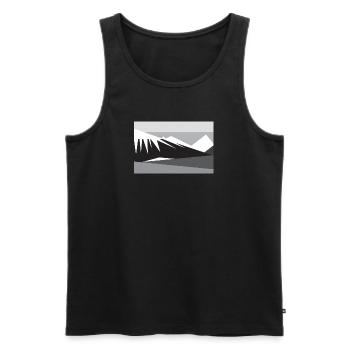 Geometic mountain silhouette - Men's Premium Organic Tank Top - black - Front - AI Model Male 178 light (178cm)
