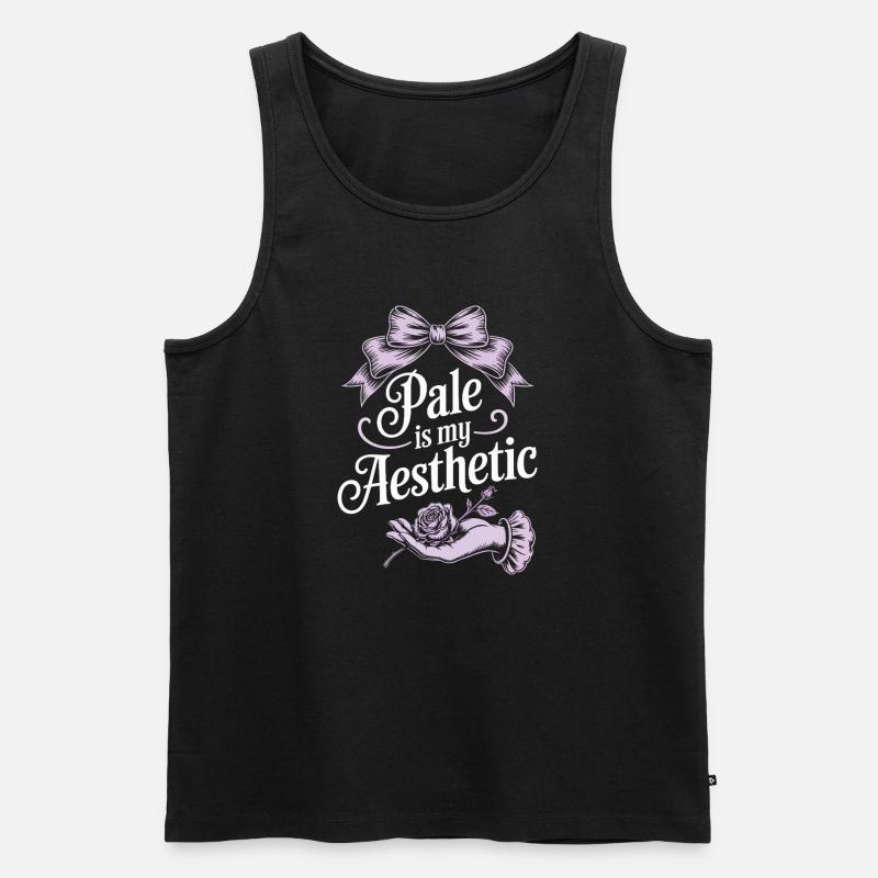 Pale Aesthetic Script with Bow - Men's Premium Organic Tank Top - black