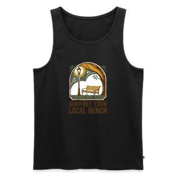 Local Bench - Men's Premium Organic Tank Top - black - Front - AI Model Male 178 light (178cm)