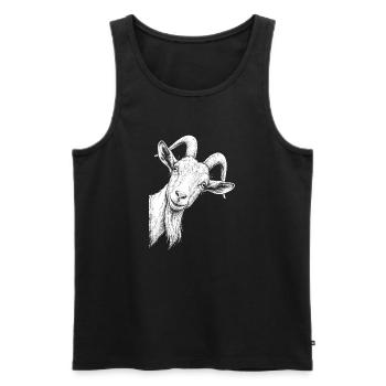 Lusitge peeking Ziege - Männer Premium Bio Tank Top - Schwarz - Vorne - Michal (187cm)