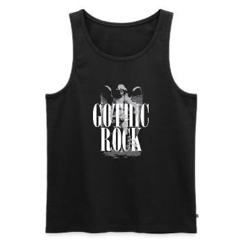 Gotischer Rock mit Engels-Design-Typografie - Männer Premium Bio Tank Top - Schwarz - Vorne - AI Model Male 178 light (178cm)