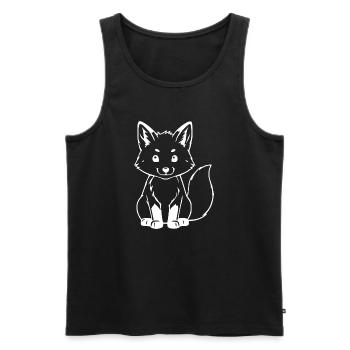 weißer Fuchs Geschenk Naturliebhaber - Männer Premium Bio Tank Top - Schwarz - Vorne - Michal (187cm)