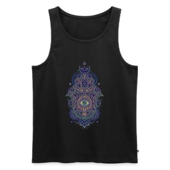 Spiritualität Heilige Geometrie Lotusblume Zen - Männer Premium Bio Tank Top - Schwarz - Vorne - Michal (187cm)