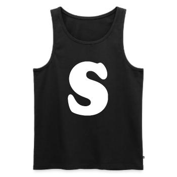Large S Style Print | Letter S | S Logo - Men's Premium Organic Tank Top - black - Front - Michal (187cm)