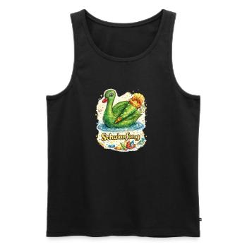 Schulanfang-Schwan mit Geschenk - Männer Premium Bio Tank Top - Schwarz - Vorne - Michal (187cm)