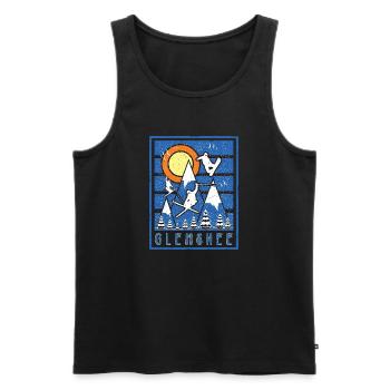 Retro Glenshe Ski Sunset - Men's Premium Organic Tank Top - black - Front - AI Model Male 178 light (178cm)